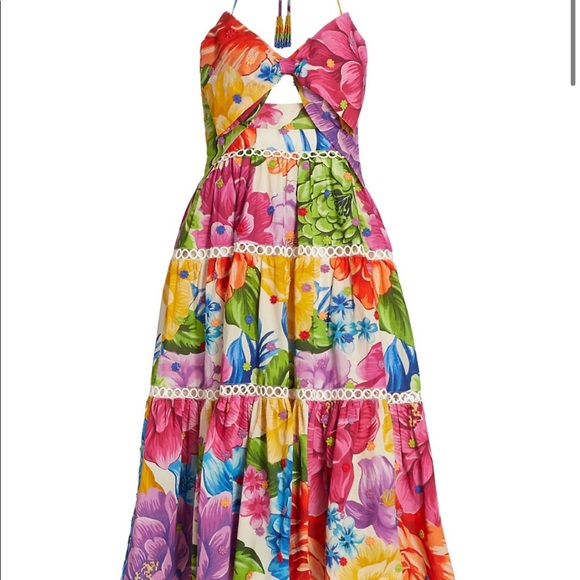 Farm Rio Rainbow Chita Floral-Print Midi Dress - Picture 15 of 16
